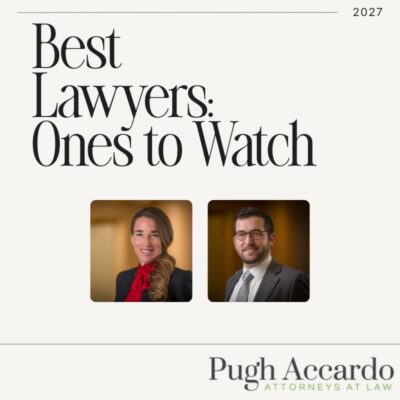 Graphic featuring 2027 Best Lawyers: Ones to Watch Honorees from Pugh Accardo